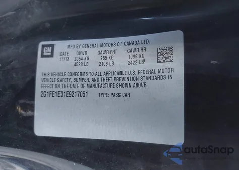 2014 Chevrolet Camaro 1Ls из США, поврежденный, VIN 2G1FE1E31E9217051